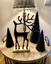 Hirsch Metall schwarz Figur Deko Weihnachtsdeko Landhaus
