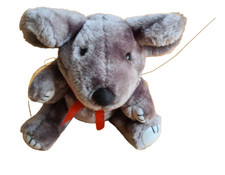 Stofftier / Plüschtier: graue Maus mit Gelenken, 22x15x10cm