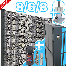 Gabionenzaun Zaungabionen Steinwand Set 868 zum Aufdübeln Bodenmontage Gabione  