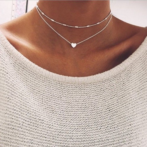 Damen doppel kette halskette - doppel,