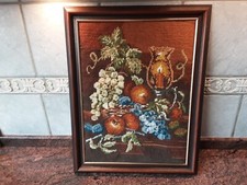 Großes Gobelinbild Bild Handarbeit gerahmt Gobelinstickerei TOP