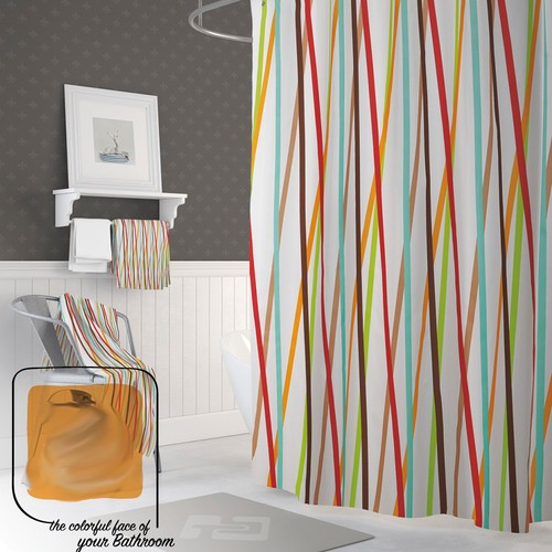 Textil duschvorhang 180x200cm - textil,
