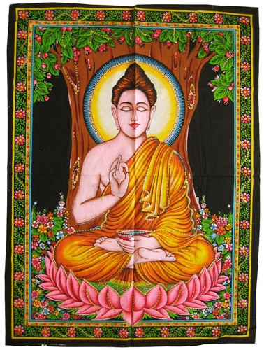 Buddha wandbehang stoffbild - buddha,