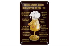 Blechschild Alkohol 12x18 cm