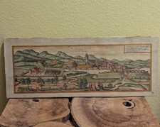 Vintage Original-Kupferstichblatt  Historische Panorama-Ansicht Stadt Kassel