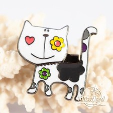 1x Anstecknadel Brosche Katze