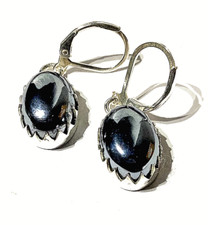 S C H U N G I T Edelstein 925 Sterlingsilber Schmuck Ohrringe HANDGEFERT.