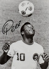 Autogramm auf Foto von PELE