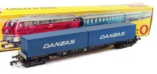 1:45 Spur 0 Rivarossi Containertragwagen Sss-y mit zwei Containern "DANZAS" OVP