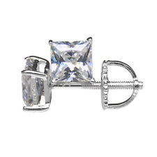 Ohrstecker 4 mm 5 mm PRINZESSSCHLIFF ZIRKONIA 925 STERLINGSILBER SCHRAUBVERSCHLUSS
