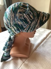  Piratentuch Bandana  Schild blau grün leicht Gr. M-L handgenäht bei Chemo neu