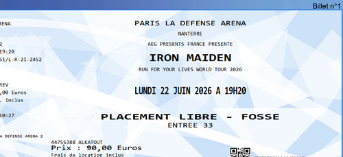 Tickets iron maiden - tickets,