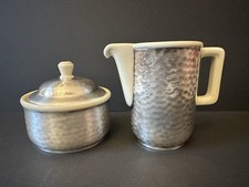 WMF Set Zuckerdose Milchkanne Versilbert Kernstück Art Deco Hammerschlag