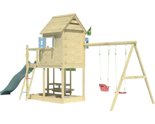 Doppelschaukel spielhaus mit - doppelschaukel,