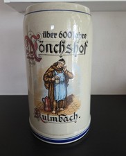 Rastal Steinkrug 3 Liter Mönchshof Kulmbach über 600 Jahre Vintage Bierkrug XXL