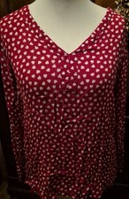 Süsse Kaffe Tunika Bluse Viskose Rot mit weissen Herzchen Grösse 42