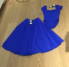 Vicard Tanzbekleidung langer Rock und Tricot Bleu royal, neu