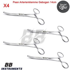 4er Pean Zange Gebogen Set