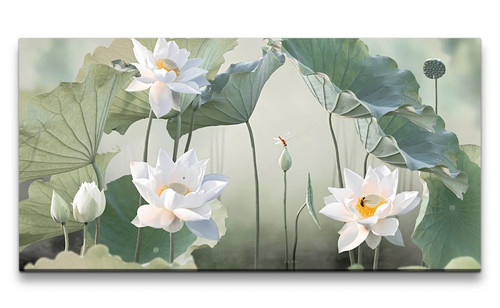 120x60cm leinwandbild lotus - 120x60cm,