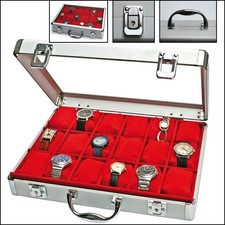 Uhrenkoffer Alu, innen rot