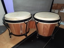 Bongo - Set aus Echtholz, Doppelbongo, 6`` und 7``, Notenheft, Rhythmus CD