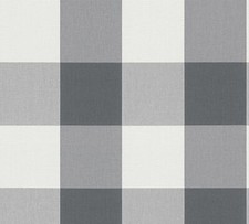 Vliestapete Kariert grau weiß