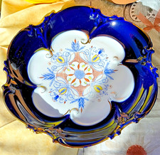 Prunkteller Porzellan Kobaltblau Handgemalt Atelierbrand vermutlich aus Weimar