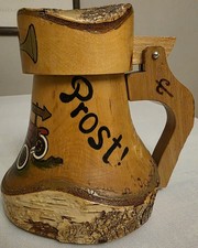 Bierkrug Holzkrug mit Deckel und Rinde 