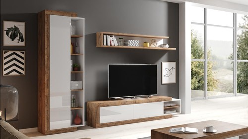 Wohnwand anbauwand vitrine - anbauwand, tv