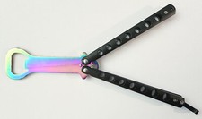 Flaschenöffner  Balisong Trainer als Butterfly regenbogenfarben - YC-305RG