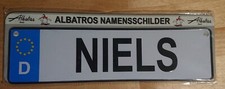 Namensschild, Niels, Albatros Namensschild, Autokennzeichen