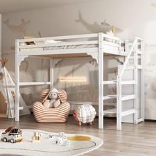 Hochbett Etagenbett mit Treppe & Kleiderschrank Kinderbett Jugendbett 140x200cm