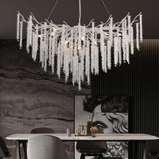 Kristall-Kronleuchter, Esstisch Premium Hängend Lüster, Silber Decken Esszimmer