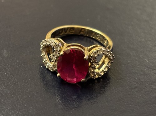 Ring silber 925 - 925, roter