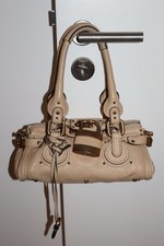 Authentic Chloé Paddington Satchel Bag Beige Leather with Lock – 2000s IT Bag