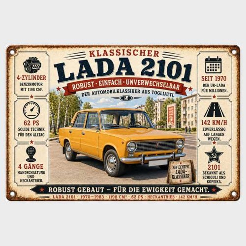 Blechschild lada 2101 - blechschild,