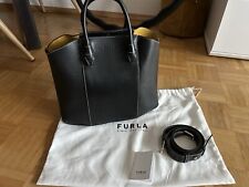 FURLA Miastella Handtasche Nero Schwarz Shopper Damen Tasche Griff Und Gurt 