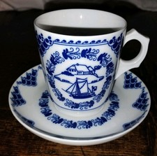 Hutschenreuther Porzellan Pharisäer Tasse mit Untertasse - Blau Weiß - mit Text