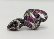 Großer Italienischer Schlangen Ring in 925 Silber von misis mit Schmucksteine