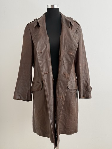 Damen ledermantel braun - damen,