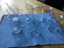 6 Teegläser/Groggläser Jenaer Glaswerke Germany, 6 Rührstäbe -Glas