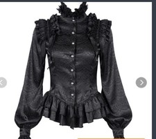 Damen Viktorianisch Bluse Hemd