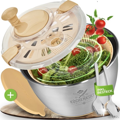 Salatschleuder edelstahl mit