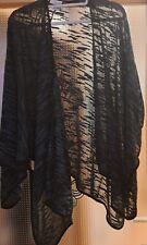 Cardigan.Jacke.Überwurf.zipfelig.Gr L/Xl.schwarz/blau