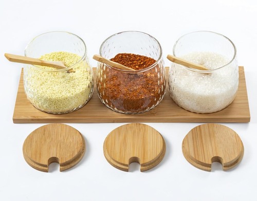 3er set gewürz kräuter glas - kräuter,