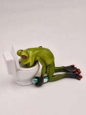 Frosch vor der Toilette - Deko