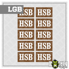 9-teiliges Beschriftungs-Set HSB braun – Aufkleber Gartenbahn Modelleisenbahn