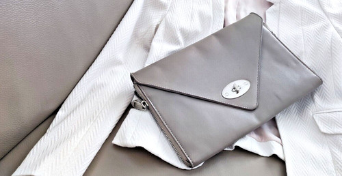 Handtasche clutch taupe - handtasche,