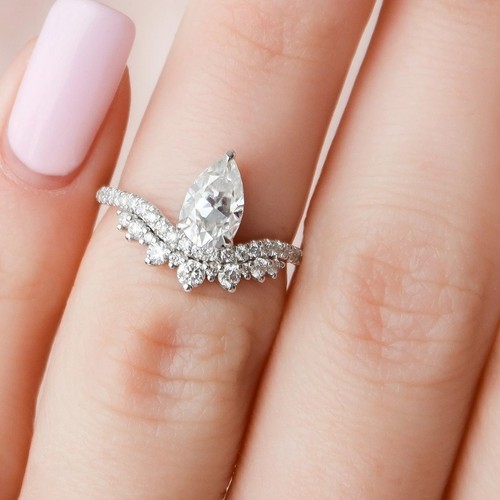 Karat weißgold diamant - 14,