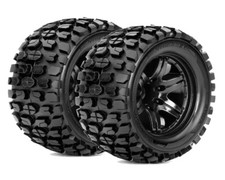 Roapex Reifen 1/10 Monster Truck montiert 0 offset Schwarz Felgen 12mm Hex ...